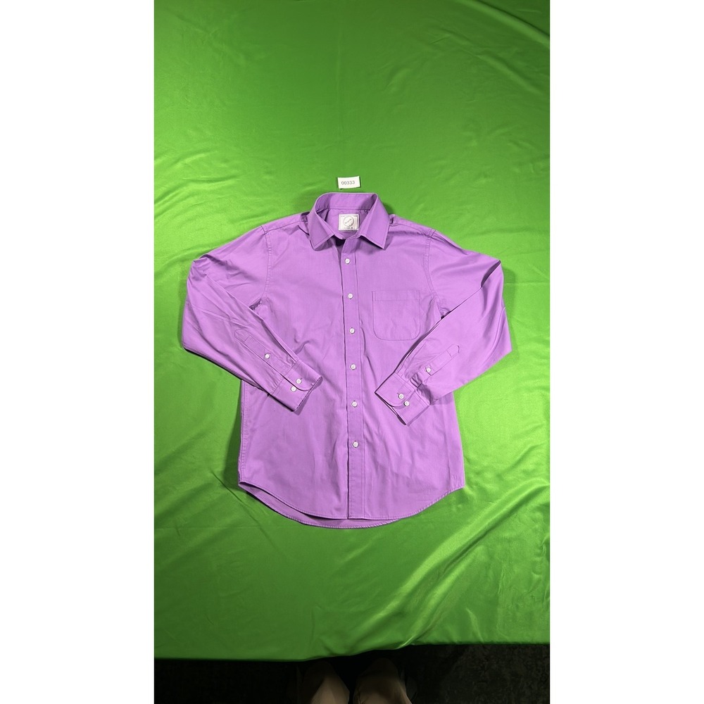 Bespoke New York Men Purple Classic Fit Button Down Dress Shirt S